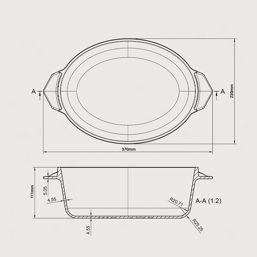 The Old Dutch by Ironclad Co. Handcrafted 4.5L Double Dutch Oven